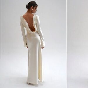 One Addington Eden Dress Champagne Dutchess Satin Size L